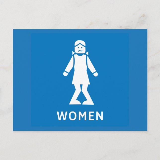 Public Toilet Women, Sign, California, US Postcard (Front)