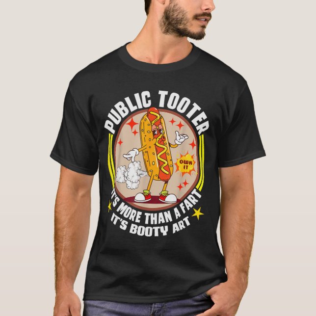 Public Tooter Funny Inappropriate Embarring Adult  T-Shirt (Front)