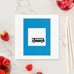 Public Transport Bus Stop Sign Urban Transit  Napkin