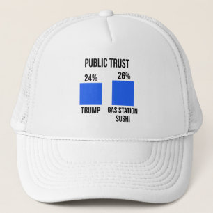 Public Trust: Trump 24%, Gas Station Sushi 26% Trucker Hat