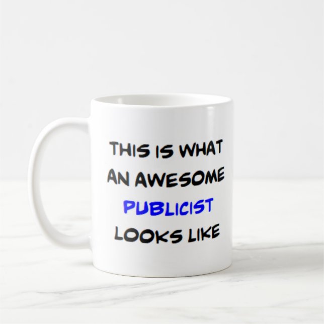 publicist, awesome coffee mug (Left)