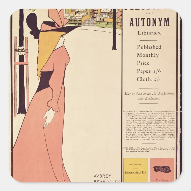 Publicity poster for 'The Yellow Book' Square Sticker (Front)