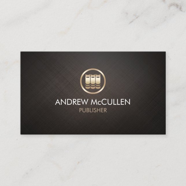 Publisher Printing Books Icon Business Card (Front)
