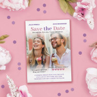 Puce & Lavender Romcom Poster Photo Save the Date