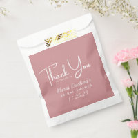 Puce Pink Bridal Shower Thank You Calligraphy