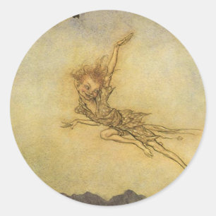 Puck, A Sprite by Arthur Rackham Sticker Fairy Imp
