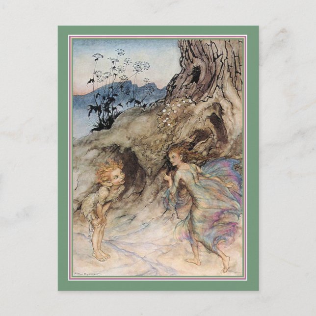 Puck and a Fairy Postcard (Front)