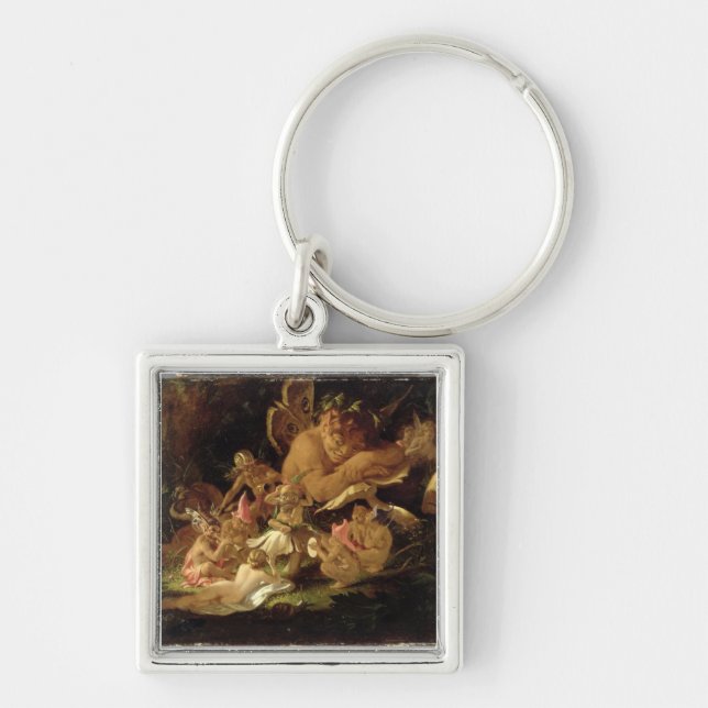 Puck and Fairies, from 'A Midsummer Night's Dream' Key Ring (Front)