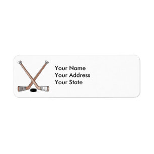 puck and hockey sticks design