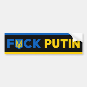 Puck futin anti anti Putin Ukrainian Ukraine flag Bumper Sticker