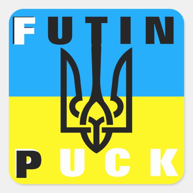 Puck Futin - Freedom Ukraine Peace Ukrainian Flag  Square Sticker (Front)