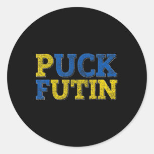 PUCK FUTIN I Stand With Ukraine  Classic Round Sticker