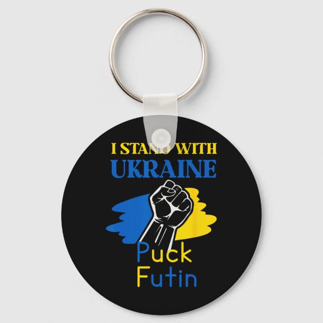 Puck Futin I Stand With Ukraine  Key Ring (Front)