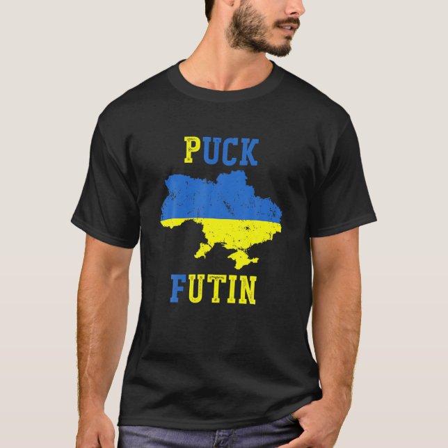 Puck Futin Meme I Stand With Ukraine Ukrainian Lov T-Shirt (Front)