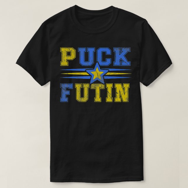 Puck Futin Meme I Stand With Ukraine Ukrainian Lov T-Shirt (Design Front)