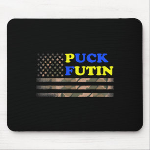 Puck Futin Stand I With Ukraine America Flag Mouse Mat