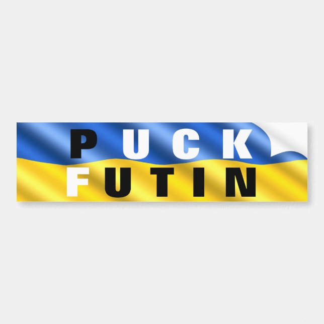 Puck Futin Sticker Ukrainian Flag Support Ukraine (Front)