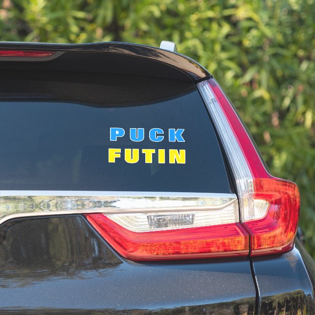 Puck Futin Sticker Ukrainian Flag Support Ukraine (Car Side)