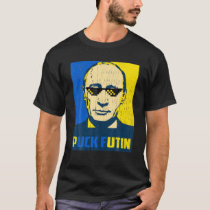 Puck Futin Ukraine Flag American Flag Support Ukra T-Shirt