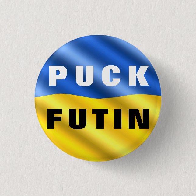 Puck Futin Ukrainian Flag Support Ukraine Buttons (Front)