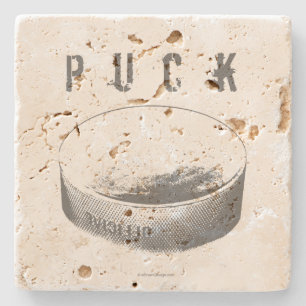 PUCK (Hockey) Stone Coaster