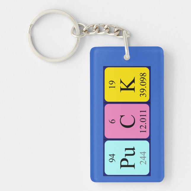 Puck periodic table name keyring (Front)