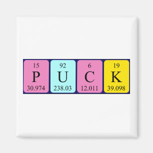 Puck periodic table name magnet