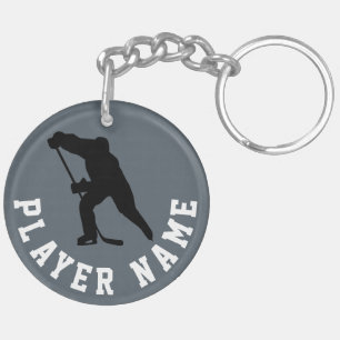 Puck & Player, Ice Hockey Key Chain