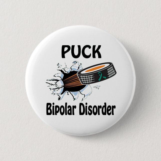 Puck The Causes Bipolar Disorder Button (Front)