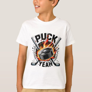 Puck Yeah Funny Hockey Dad Mom Ice Hockey Players T-Shirt