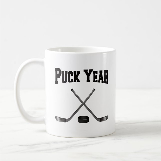 Puck Yeah Hockey Coffee Mug (Left)