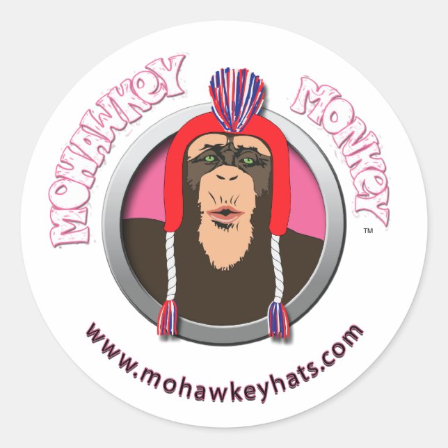 Pucker Mohawkey Monkey sticker (Front)