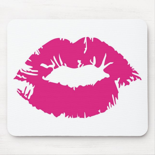 Pucker Pink Lipstick Mouse Mat (Front)