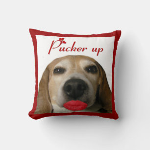 Pucker Up Beagle Pillow