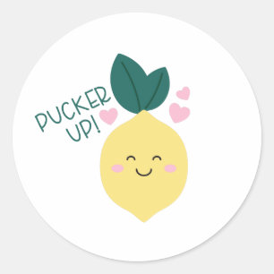 Pucker Up Classic Round Sticker