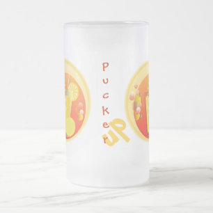 Pucker Up Cocktail Frosted Glass Beer Mug