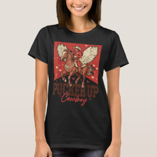 Pucker Up Cowboy Funny Western Valentines  T-Shirt