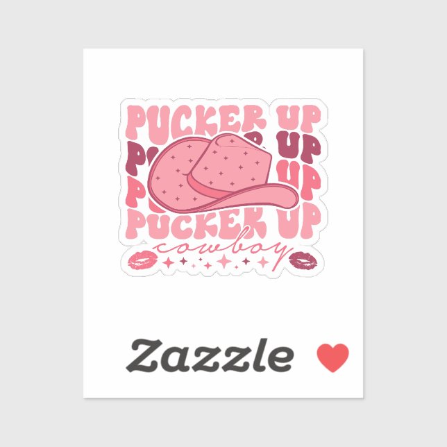 Pucker Up Cowboy Western Valentines Day  (Sheet)