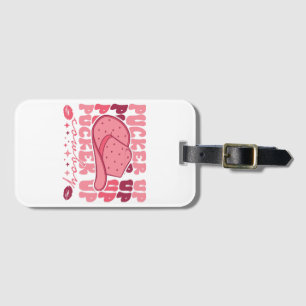 Pucker Up Cowboy Western Valentines Day  Luggage Tag