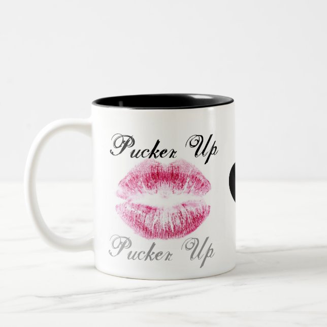 Pucker Up Two-Tone Coffee Mug (Left)