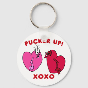 Pucker up Valentine Hearts Key Chain