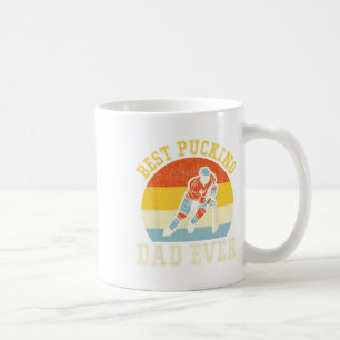 Pucking Dad Retro Father's Day Gift For Hockey Coffee Mug