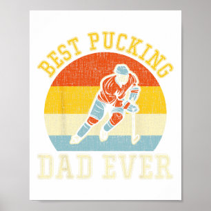 Pucking Dad Retro Father's Day Gift For Hockey Poster