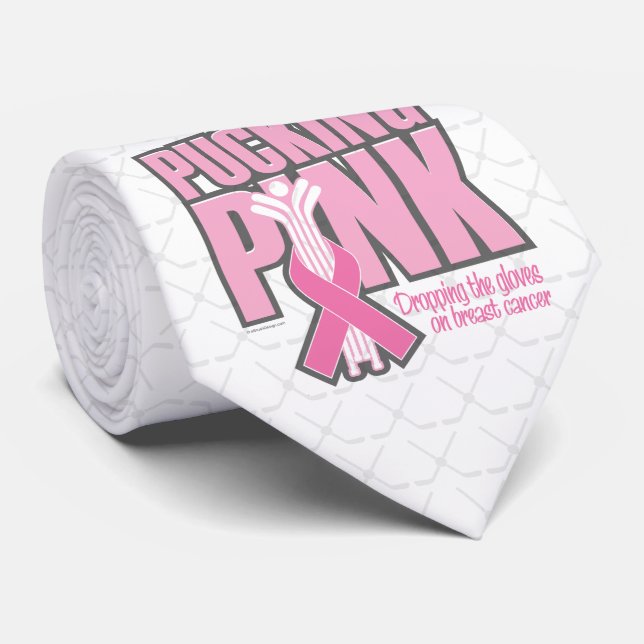Pucking Pink (Hockey) Tie (Rolled)