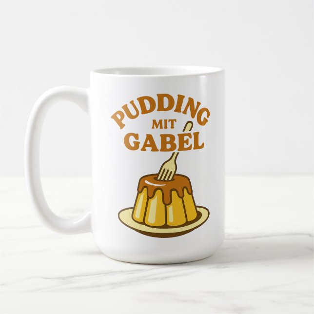Pudding Mit Gabel Funny Design Coffee Mug (Left)