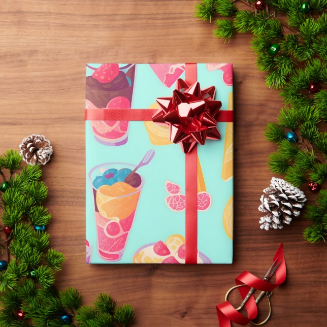 Pudding Mosaic Colourful Personalised Pattern Wrapping Paper (Holiday Gift)