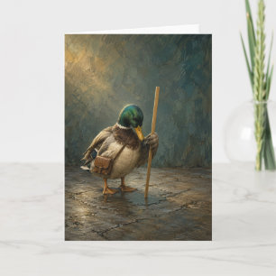 Puddle Inspector - Funny Mallard Duck Card