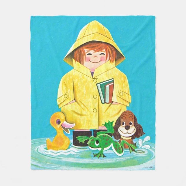 Puddles of Fun Fleece Blanket (Front)