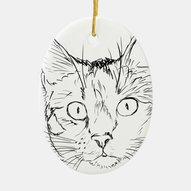 Puddy Cat Ceramic Tree Decoration (Front)