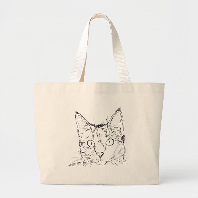 Puddy Cat Large Tote Bag (Front)